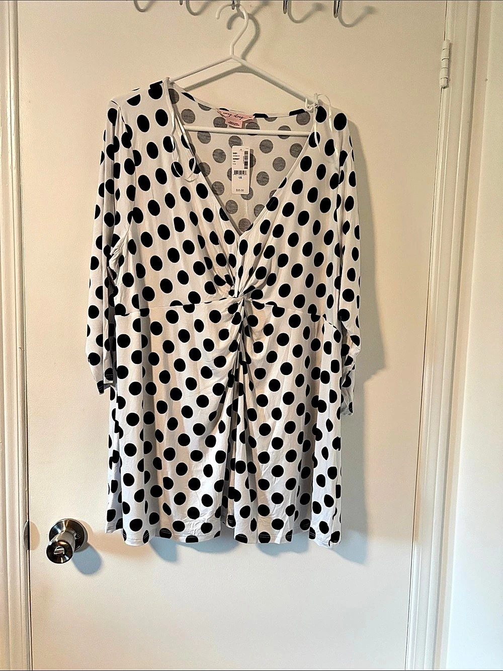 Polka Dot Blouse in White & Black